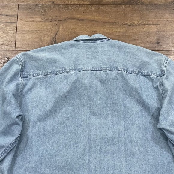 Vintage Sun Belt Denim‎ Shirt Womens Large Embroidered Rainbow Connection Button - Picture 9 of 14